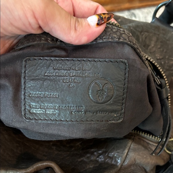 All Saints Dark Brown Leather Shoulder Bag - Picture 10 of 13